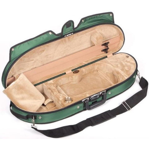 Bobelock 1047 Puffy Half Moon Violin Case Green - Fiddle Cases