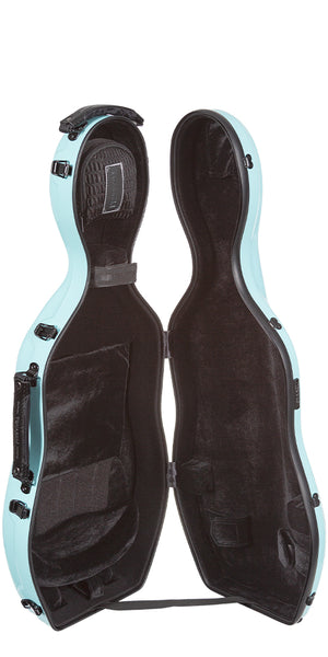 Tonareli Shaped Viola Fiberglass Cases with Wheels VAF1018 Turquoise