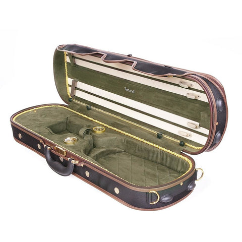 Tonareli Deluxe Violin Case VNDLUX1003 Olive - Fiddle Cases