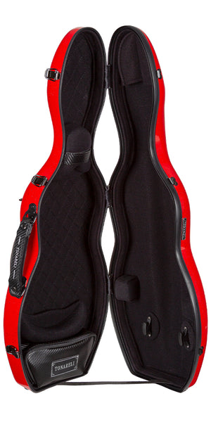 Tonareli Violin Shaped Fiberglass Case VNF1015 Special Edition Red Speckled