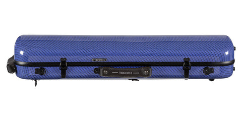 Tonareli Violin Oblong Fiberglass Case VNFO1017 Special Edition Blue Checkered