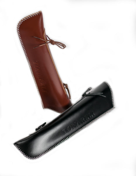 Tonareli Premium Leather Bass Bow Quiver - Fiddle Cases